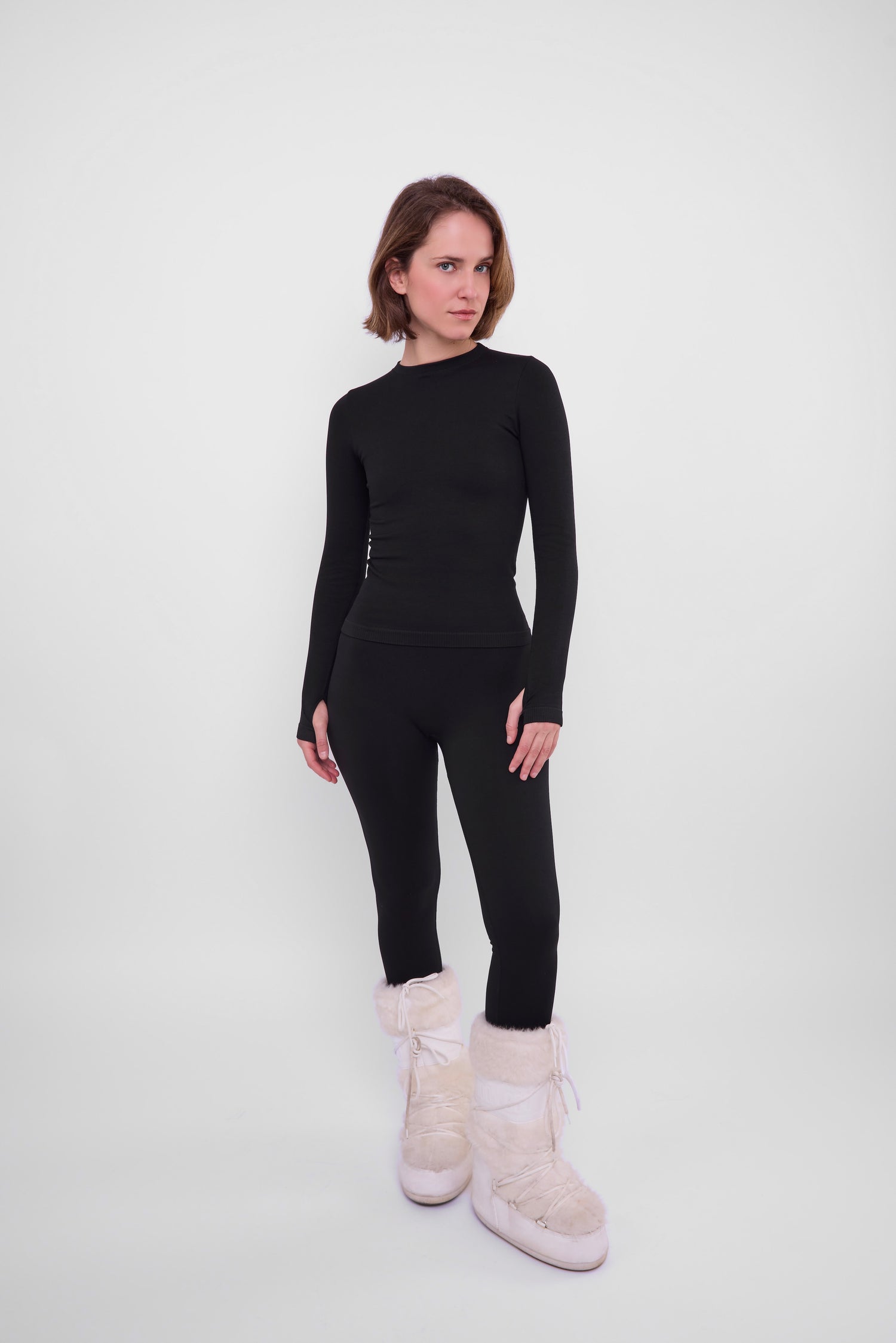 GSTAAD BLACK THERMAL BASE LAYER TOP