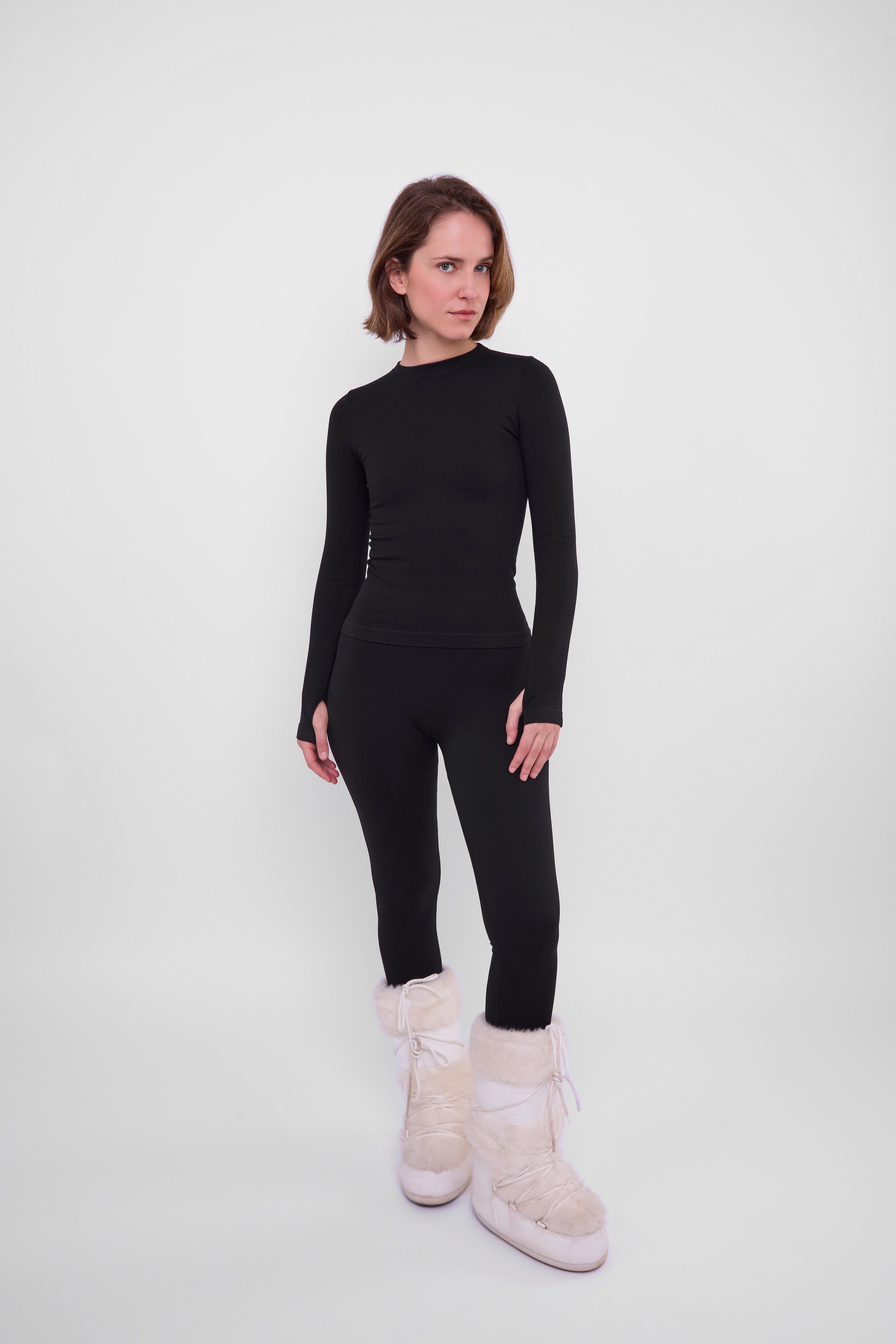 GSTAAD BLACK THERMAL BASE LAYER TOP