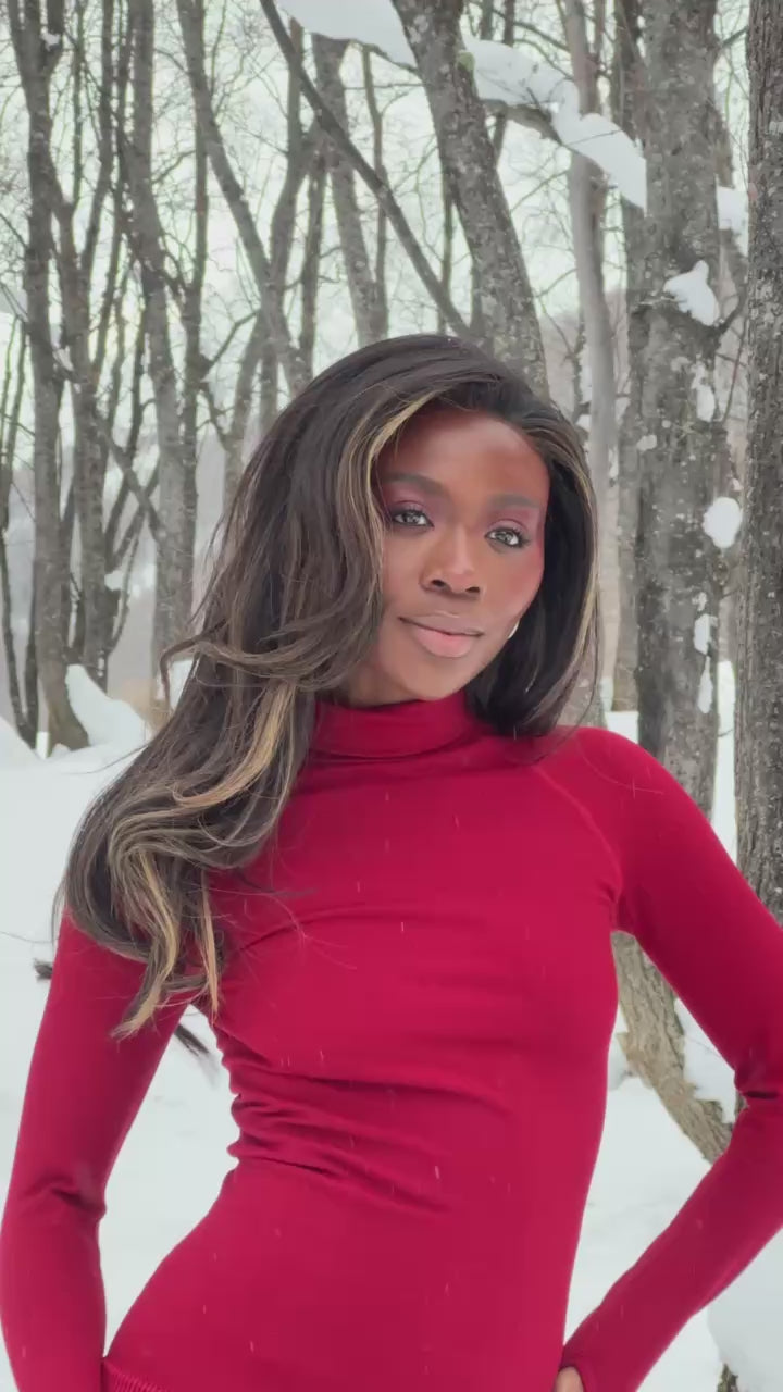 LAAX Red Thermal Base Layer Set